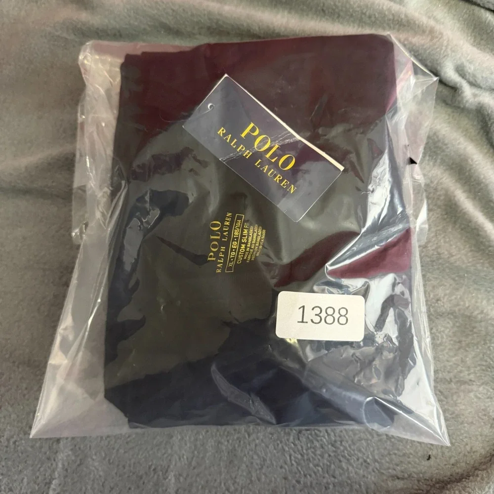 Polo Ralph Lauren T Shirt XL NWT Custom Slim Fit Solid Crew Neck Black Cotton